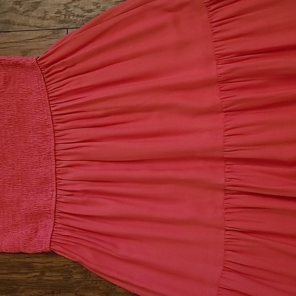 ZCSIA Women's Coral Pink One Shoulder Maxi Tiered Dress - Size Medium - Picture 4 of 10